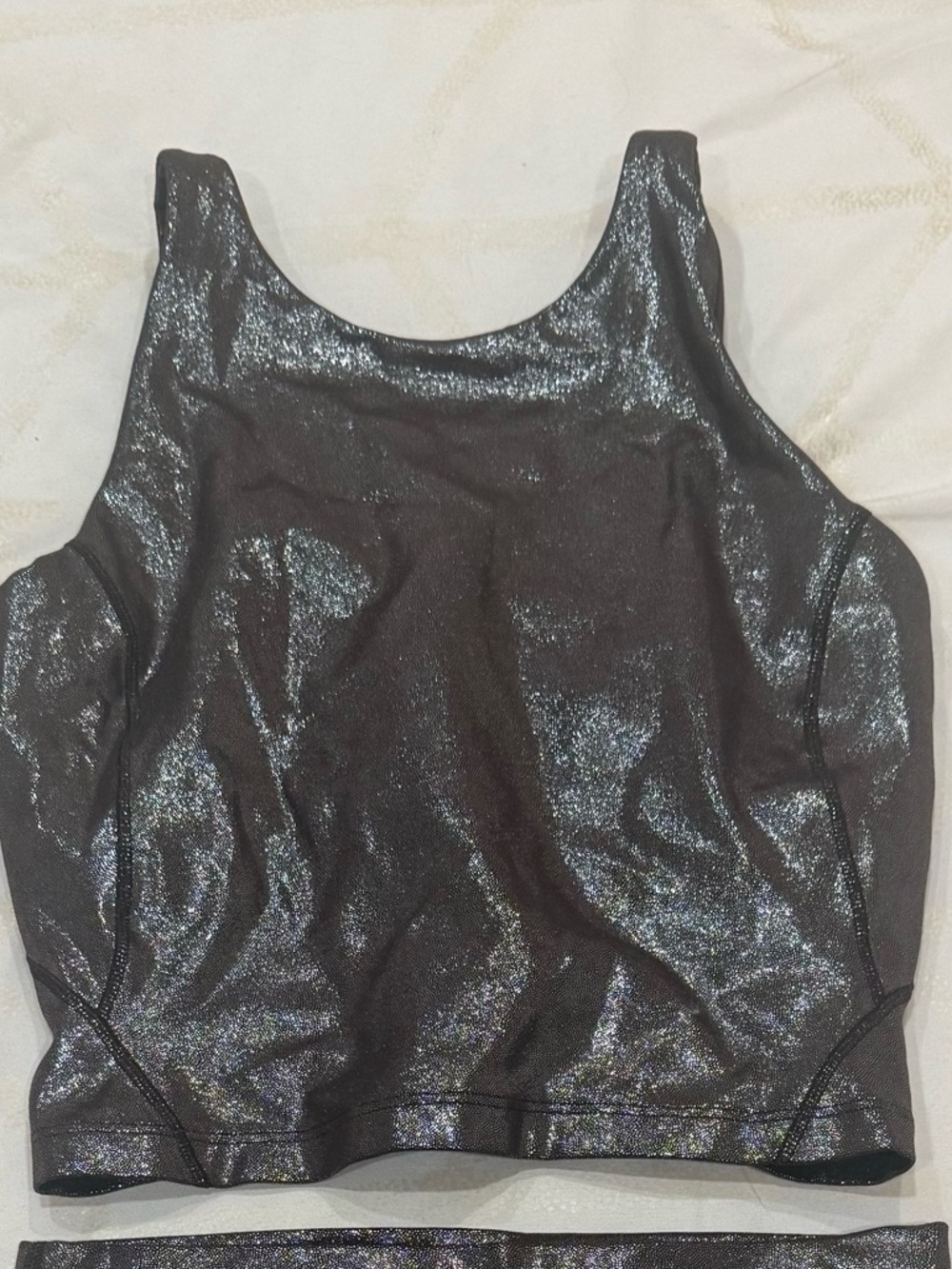 Lulu Lemon iridescent brown workout crop top size 2
